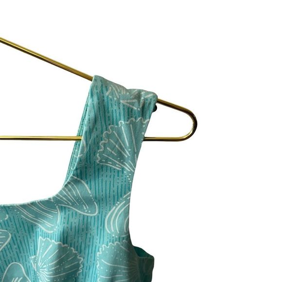Lilly Pulitzer Vintage White Label Clam Shell Print Mint Square Neck Shift Dress - Picture 3 of 8